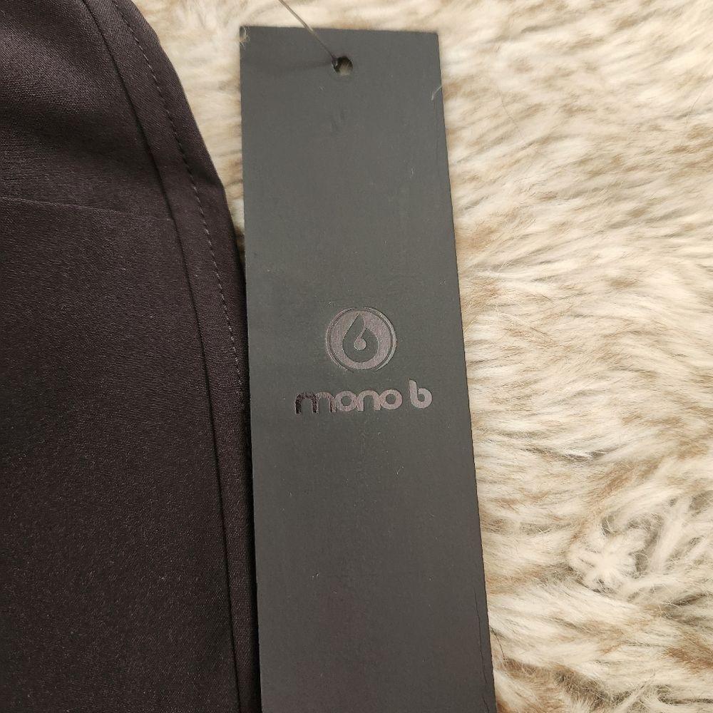 Mono B Elastic Waist Polyester Blend Jogger Pants Black Women's Size Small - Picture 5 of 9